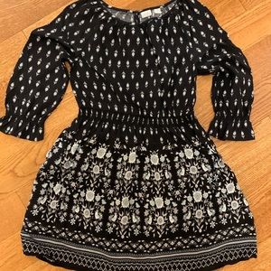GAP Kids Black and White Long-Sleeve Dress